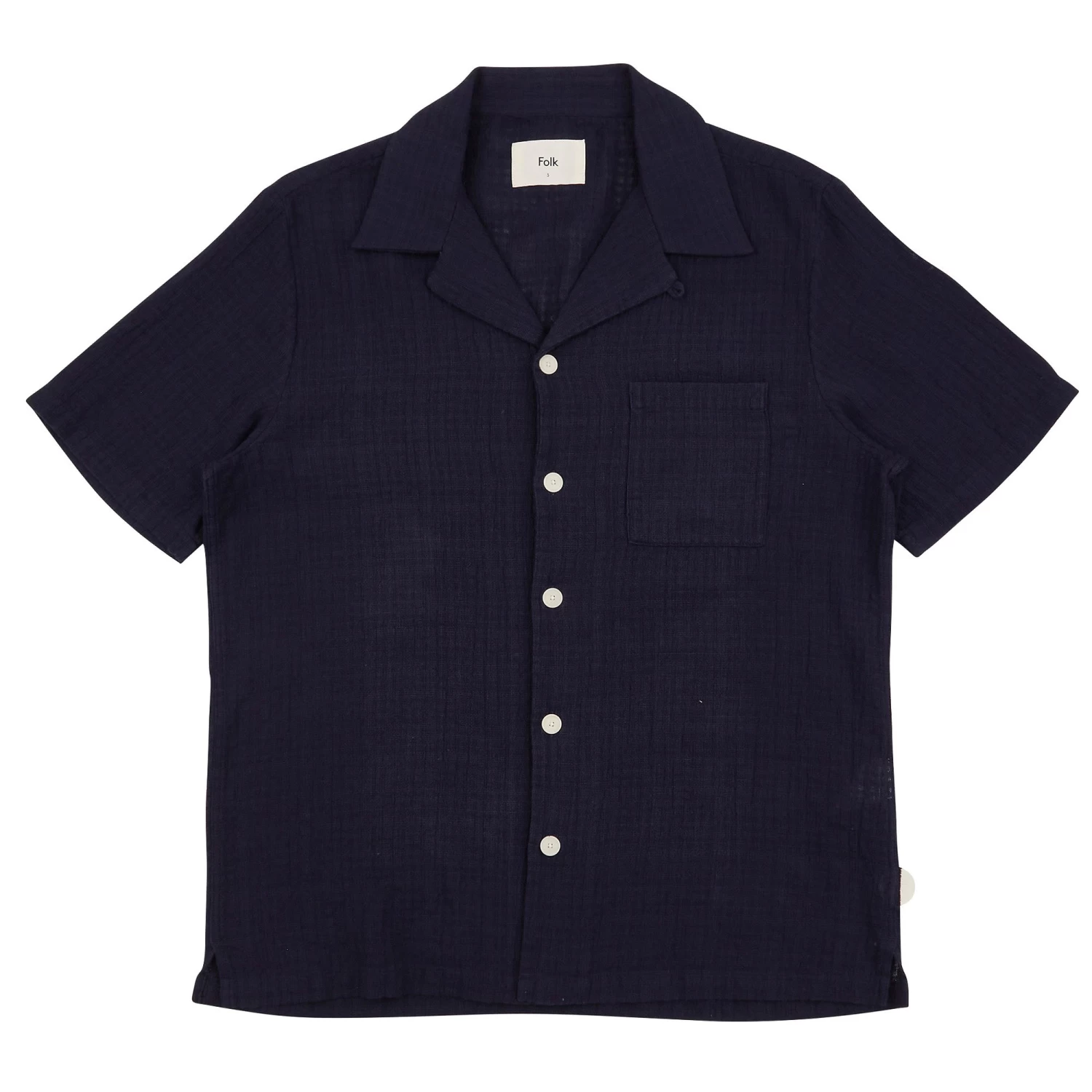 SS Soft Collar Shirt - Navy Open Weave Check 1 SS Soft Collar Shirt - Navy Open Weave Check