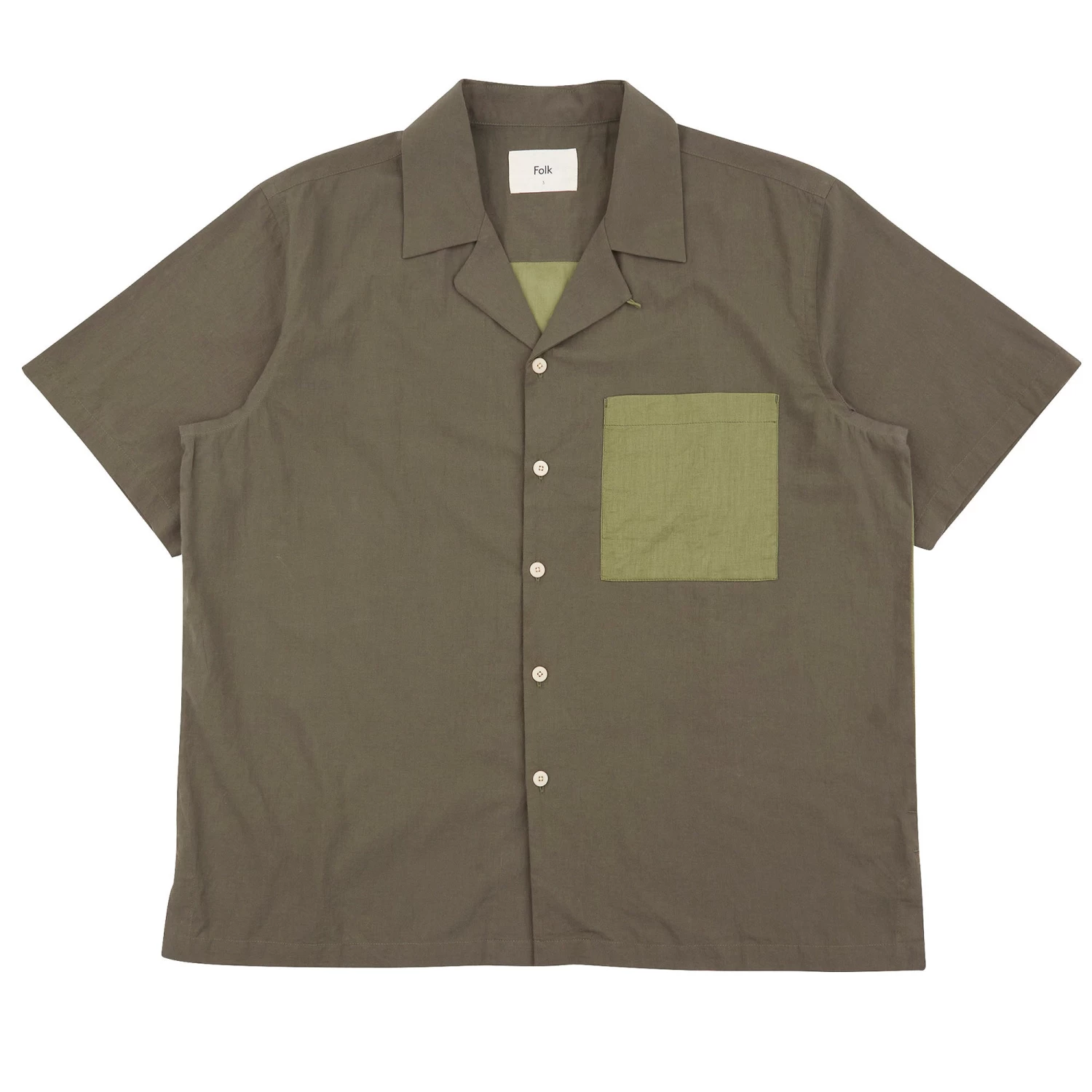 2 Tone Soft Collar Shirt - Olive 1 2 Tone Soft Collar Shirt - Olive