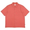 Gabe Shirt - Coral Linen Grid