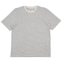 Folk Shop 5 SS Textured Stripe Tee - Ecru/ Black