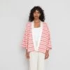 Kimono Jacket Women's - Ecru Vermilion Track Weave