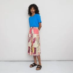 Full Seam Skirt Women's - Cutout Print Coral Multi