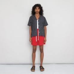 Short Sleeve Junction Shirt Women's - Dot And Stripe Dark Navy Voile