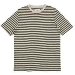 Classic Stripe Tee - Olive Ecru