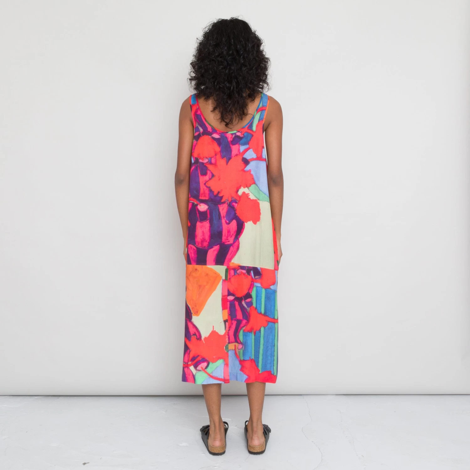 Slip Dress Women's - Red Tulip Print 3 Slip Dress Women's - Red Tulip Print - Image 3
