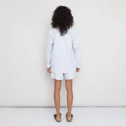 Boyfriend Shirt Women's - Cornflower Ecru Stripe -Folk Shop PRODUCT SLOT 3 921674 6C9EBFC92CBC166DC5549507C9F777E6FB27BB4AEEC7C8F13A98333703A8E4292CB3DA20DFDD7D11082A43403D4EFCE3607A14E27A2E53396F2093A97EA3D545