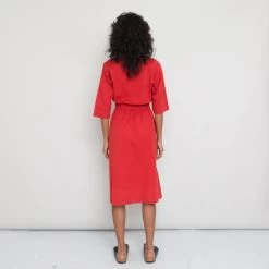 Gathered Dress Women's - Vermilion Canvas -Folk Shop PRODUCT SLOT 3 921684 6C9EBFC92CBC166DC5549507C9F777E6FB27BB4AEEC7C8F13A98333703A8E4292CB3DA20DFDD7D11082A43403D4EFCE3607A14E27A2E53396F2093A97EA3D545
