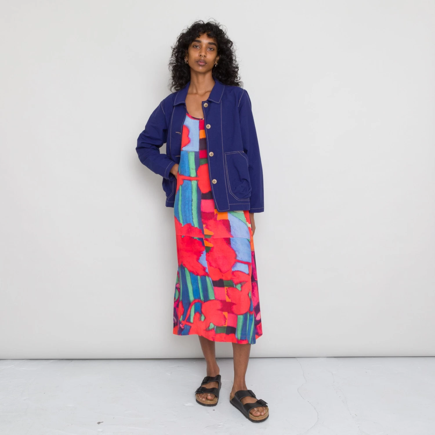 Slip Dress Women's - Red Tulip Print 4 Slip Dress Women's - Red Tulip Print - Image 4