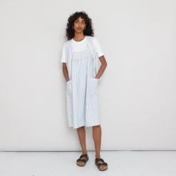 Patch Pocket Dress Women's - Cornflower Ecru Stripe -Folk Shop PRODUCT SLOT 4 921641 6C9EBFC92CBC166DC5549507C9F777E6FB27BB4AEEC7C8F13A98333703A8E4292CB3DA20DFDD7D11082A43403D4EFCE3607A14E27A2E53396F2093A97EA3D545