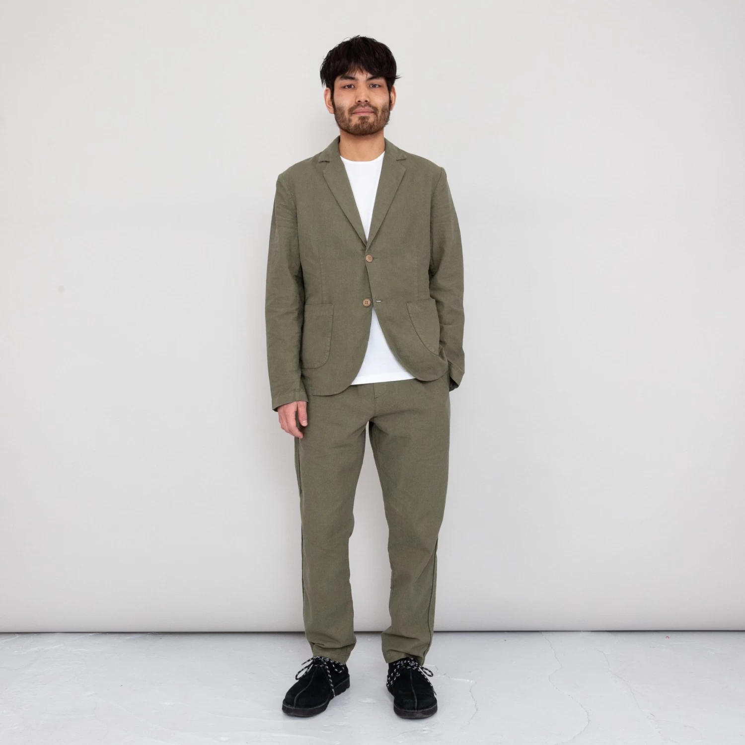 Cotton Linen Blazer - Olive 5 Cotton Linen Blazer - Olive - Image 5