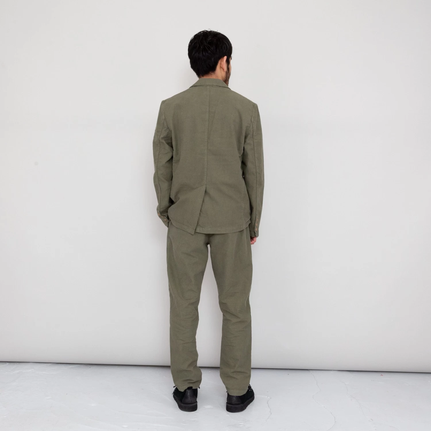 Cotton Linen Blazer - Olive 6 Cotton Linen Blazer - Olive - Image 6