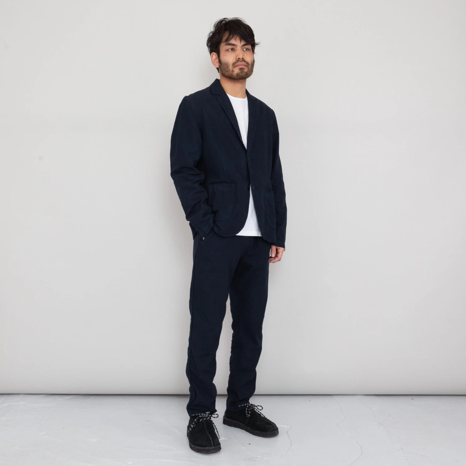 Cotton Linen Blazer - Soft Navy 4 Cotton Linen Blazer - Soft Navy - Image 4