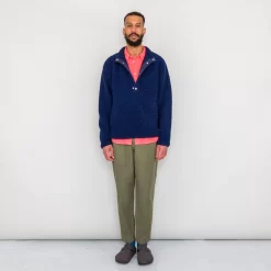 Boxy Funnel Fleece - Navy Wool -Folk Shop SS24preMarcelo 595 scaled