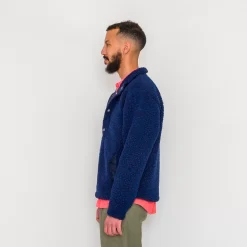 Boxy Funnel Fleece - Navy Wool -Folk Shop SS24preMarcelo 597 scaled