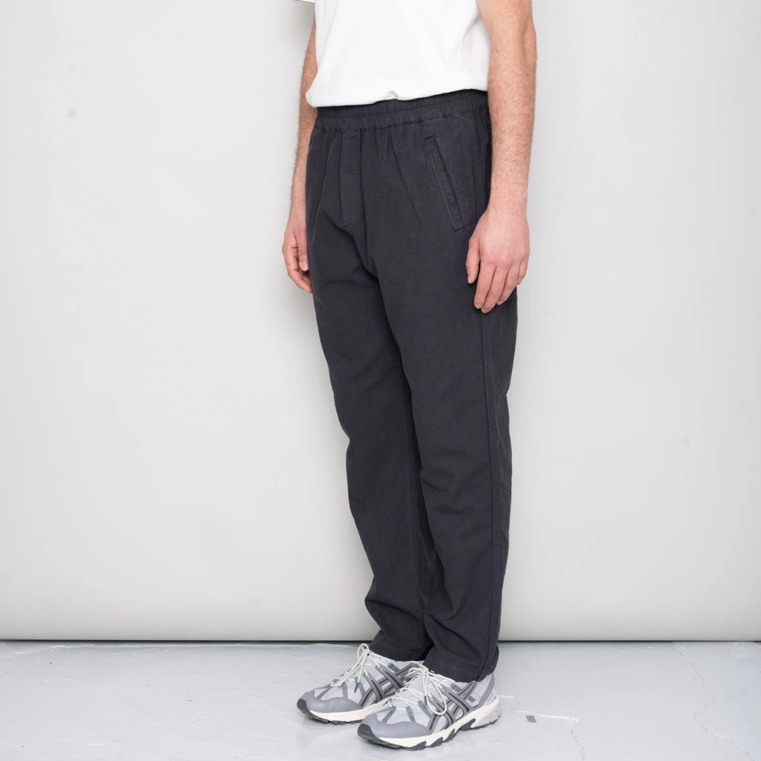 Cotton Linen Trouser Drawcord - Soft Black 2 Cotton Linen Trouser Drawcord - Soft Black - Image 2