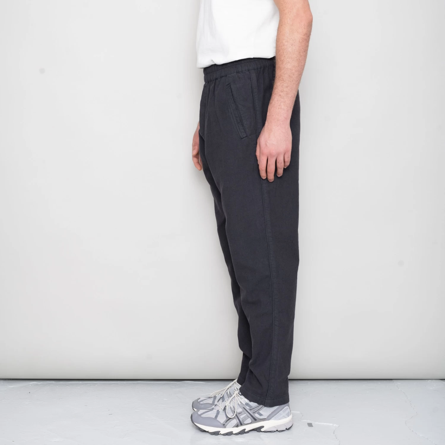 Cotton Linen Trouser Drawcord - Soft Black 5 Cotton Linen Trouser Drawcord - Soft Black - Image 5