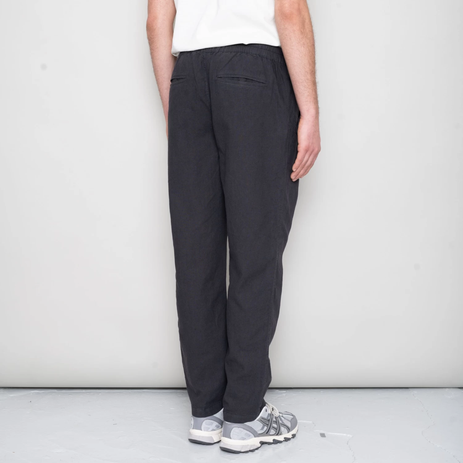 Cotton Linen Trouser Drawcord - Soft Black 3 Cotton Linen Trouser Drawcord - Soft Black - Image 3