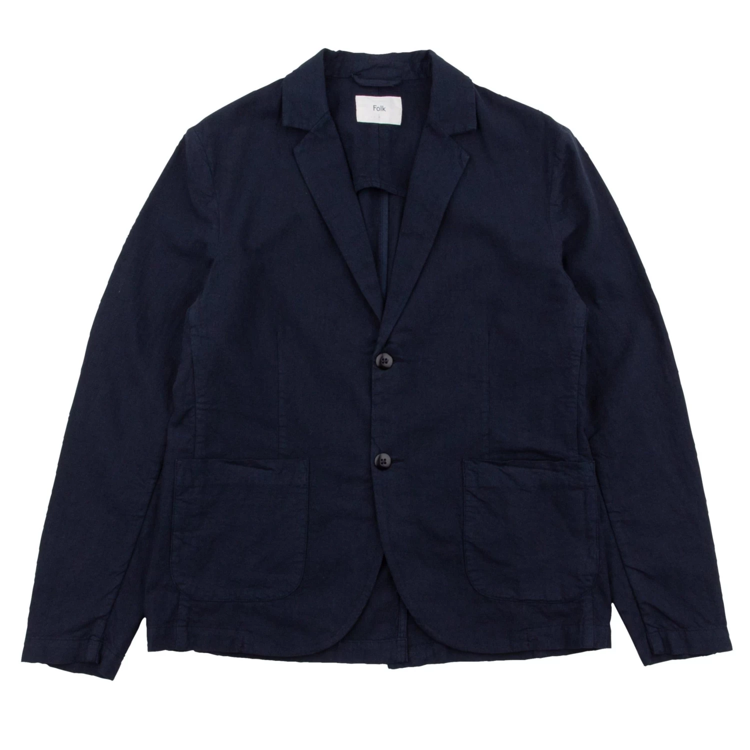 Cotton Linen Blazer - Soft Navy 1 Cotton Linen Blazer - Soft Navy