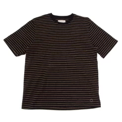 SS Textured Stripe Tee - Black Taupe